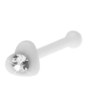 Loving Heart Hvid - Næsepiercing