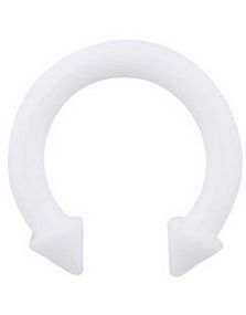 Horseshoe Spiked Ends - Hvid Ørepiercing i Silikone