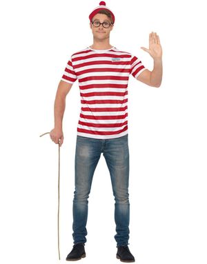 Where’s Wally Kostume T-shirt med Hue og Briller
