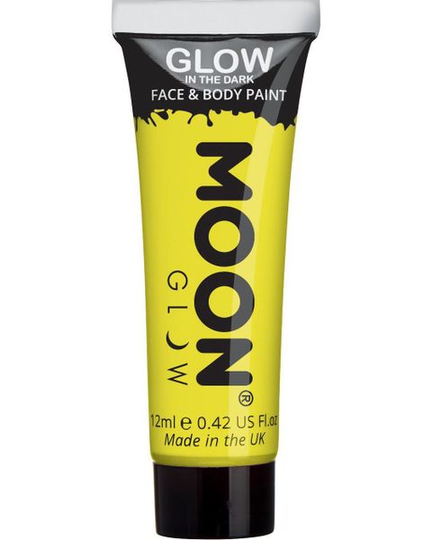 Gul Glow in the Dark Ansigts- og Kropsmaling 12 ml