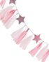 Banner med Dusker og Stjerner i Rosa og Hvit 2 meter - Pamper Party