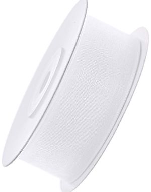 Hvidt Chiffonbånd 25 meter x 25 mm