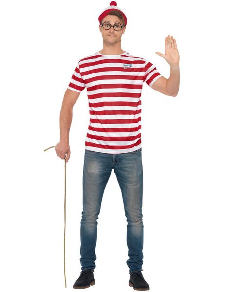 Where’s Wally Kostume T-shirt med Hue og Briller