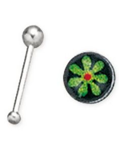 Lige Næsepiercing med Grøn Blomst