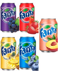 Taste Them All – Fanta Dåse USA Import – Fem Smagsvarianter - Pakketilbud
