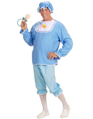 Blåt Voksen Babykostume til Mænd