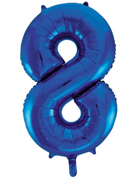 Tallet 8 - Royal Blå JUMBO Folieballon 86 cm