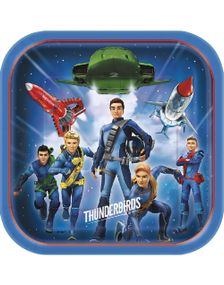 8 stk Firkantede Paptallerkner 23x23 cm - Thunderbirds