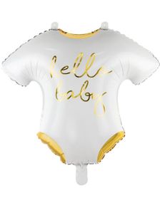 Hvit Baby Romper/Body Figurballong 51x35 cm