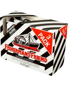 3-pk Sukkerfri Fisherman's Friend med Smak av Salmiak 75 g