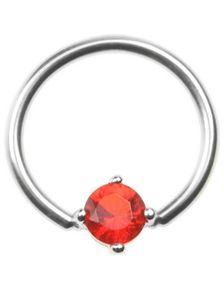 BCR Piercing med Rød Sten