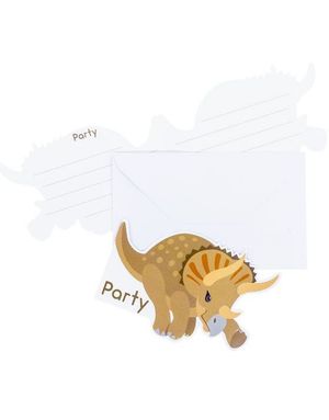 8 stk Invitasjoner med Konvolutter - Happy Dinosaur