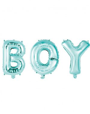 BOY - 3 stk Lyseblå Folieballoner 41 cm