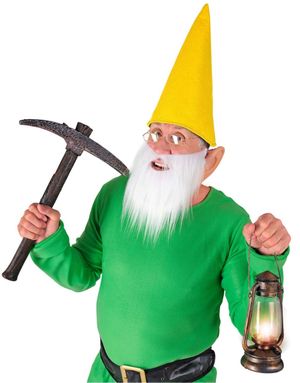 Gul Dværg Sæt - Hat med Ører og Skæg