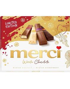 Merci Winter Chocolate - 4 Forskjellige Sjokolader/Praliner 250 gram