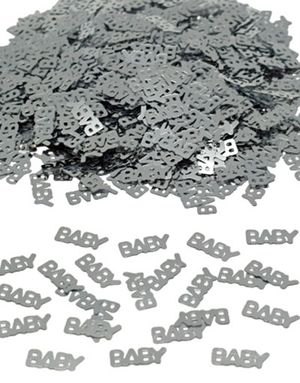 Sølvfarvet Baby Bordkonfetti