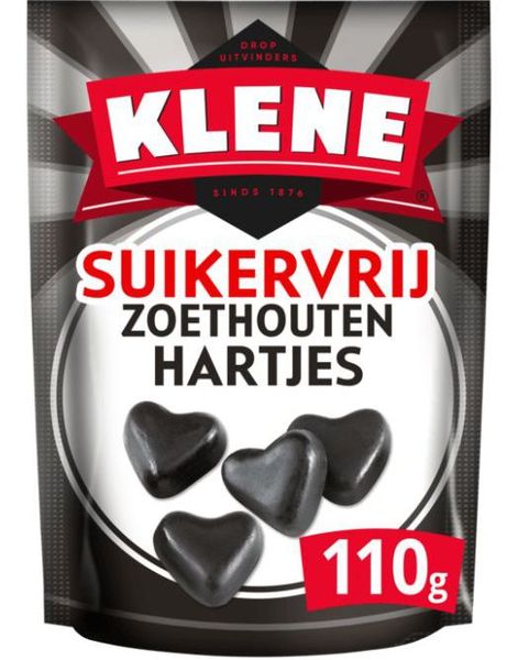 Klene Sukkerfrie Søte Lakris Hjertebiter 110 gram