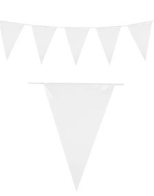 10 Meter Banner med Hvide Vimpel Flag
