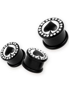 Spar Indrammet med Klare Sten - Sort Piercing Plug