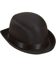 Sort Lux Bowlerhat i Satin