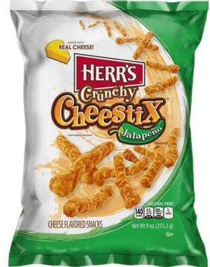 Herr's Crunchy Cheestix Jalapeno 227 gram (USA Import Sterk)