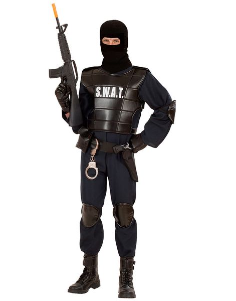 Komplet Sort SWAT Herrekostume