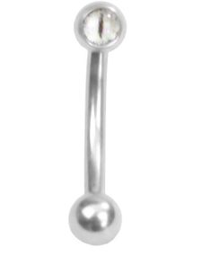 White Crazy Eye - 1.2 x 8 mm Øjenbrynspiercing