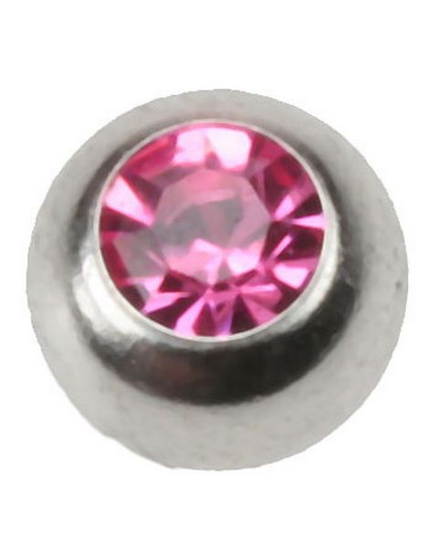 Glitrende Rosa - 4 mm Stålkugle til 1,2 mm stang