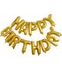 Folieret Guldfarvet Happy Birthday Ballonbanner - Bland og Miks