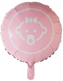 Lys Rosa Folieballon med Pigemotiv 46 cm