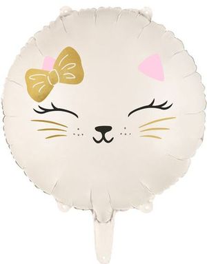 Katt med Sløyfe - Folieballong 35 cm