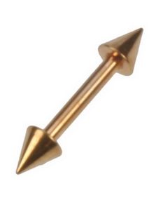 Lige Guldfarvet Øjenbrynspiercing med Spike Kugler - 1,2 x 8 mm