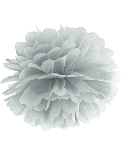 Sølvfarvet Pom Pom 25 cm