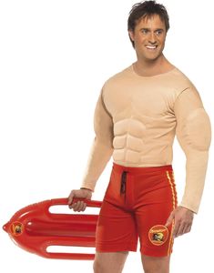 Licenseret Baywatch Livvagt Kostume med Muskler