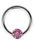BCR Piercing with Sparkling Pink Stone