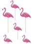 6 stk. Flamingo Kagetopper 22 cm - Aloha Tropical
