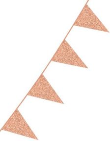 Rose Gullfarget Glitter Banner med Vimpel Flagg 6 meter