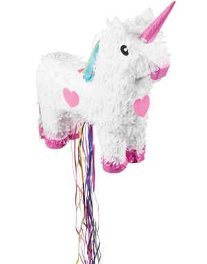 Hvid Enhjøring Pinata 47x39 cm