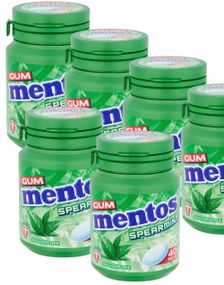 6 stk Mentos Sugarfree Spearmint Gum - Sukkerfri Tyggegummi med Spearmintsmak - Hel Kasse
