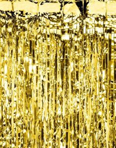 Metallisk Guldfarvet Partyforhæng/Glitterforhæng 200x100 cm