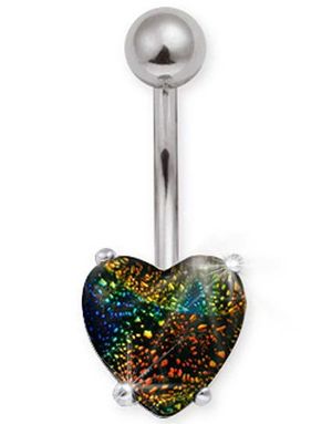 Enchanted Multicolor Stone - Navlepiercing i Ægte Sølv