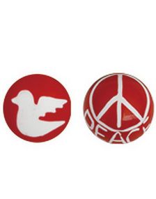 Peace - Rød Akrylkugle