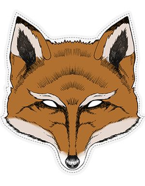 Woodland Fox - 26x28 cm Papmaske