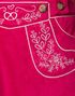 Kort A-Formet Oktoberfestskørt i Rosa med Seler og Broderi
