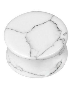Cracked Howlite Hvid Sten - Piercing Plug