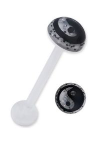 Ying Yang - Hvid og Sort Tungepiercing