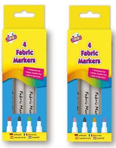 4 stk Permanente Tekstiltusjer Assorterede Farver