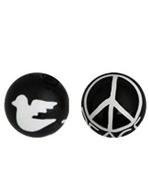 Peace - Sort Akrylkugle