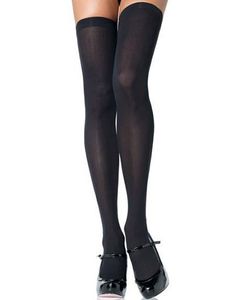 Ensfarvede Sorte Strømper - Plus Size
