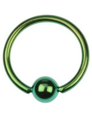 Metallic Grøn Ball Closure Ring Piercing